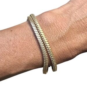 Express Double Chain Snake Link Women's Bracelet Gold Tone Clasp Nwt